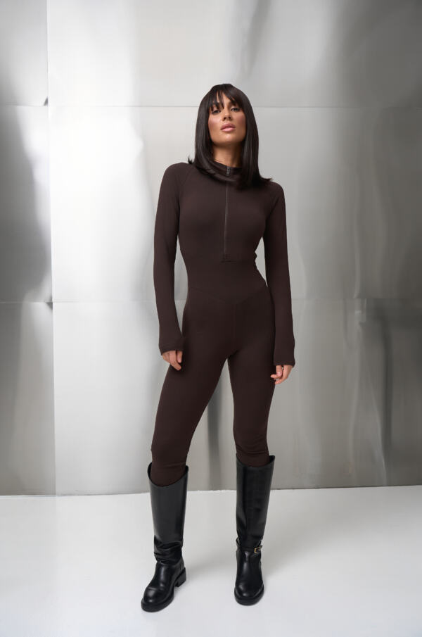 Термокомбінезон жіночий на блискавці micro thermo-фліс Шоколадний