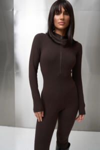 Термокомбінезон жіночий на блискавці micro thermo-фліс Шоколадний - Зображення 4