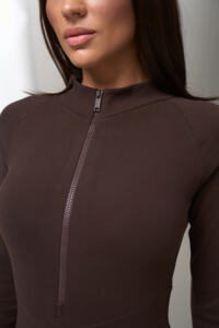 Термокомбінезон жіночий на блискавці micro thermo-фліс Шоколадний - Зображення 8