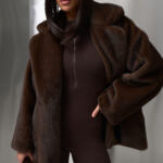 Шубка з екохутра (норка) Fierra Шоколадна