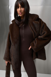 Шубка з екохутра (норка) Fierra Шоколадна