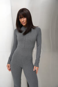 Термокомбінезон жіночий на блискавці micro thermo-фліс Сірий - Зображення 5