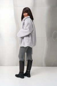 Шубка з екохутра (норка) Fierra Сіра - Зображення 5