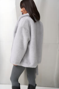 Шубка з екохутра (норка) Fierra Сіра - Зображення 6