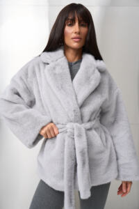 Шубка з екохутра (норка) Fierra Сіра