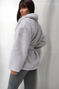 Шубка з екохутра (норка) Fierra Сіра - Зображення 14