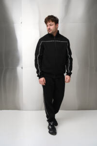 Теплий чоловічий костюм зі стойкою Outline Чорний - Зображення 3