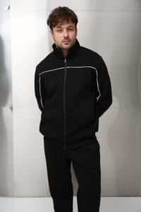 Теплий чоловічий костюм зі стойкою Outline Чорний - Зображення 4