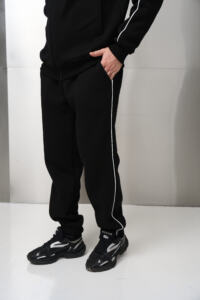 Теплий чоловічий костюм зі стойкою Outline Чорний - Зображення 5