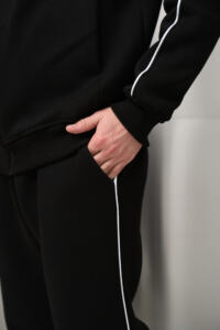 Теплий чоловічий костюм зі стойкою Outline Чорний - Зображення 6