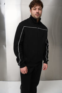 Теплий чоловічий костюм зі стойкою Outline Чорний - Зображення 7