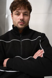 Теплий чоловічий костюм зі стойкою Outline Чорний - Зображення 8