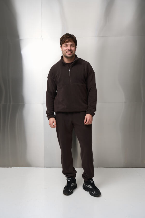 Теплий чоловічий костюм на флісі Teddy Fleece Шоколадний