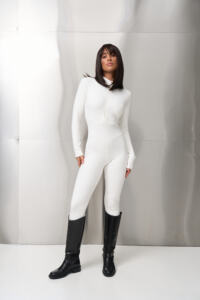 Термокомбінезон жіночий на блискавці micro thermo-фліс Молочний - Зображення 2