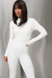 Термокомбінезон жіночий на блискавці micro thermo-фліс Молочний - Зображення 4