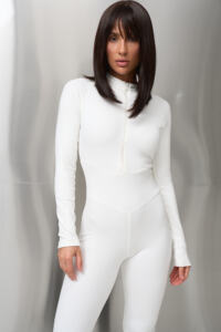 Термокомбінезон жіночий на блискавці micro thermo-фліс Молочний - Зображення 5