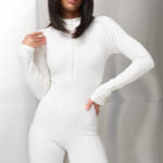 Термокомбінезон жіночий на блискавці micro thermo-фліс Молочний