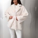 Шубка з екохутра (норка) Fierra Молочна