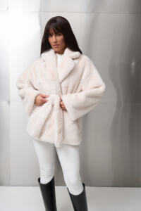 Шубка з екохутра (норка) Fierra Молочна