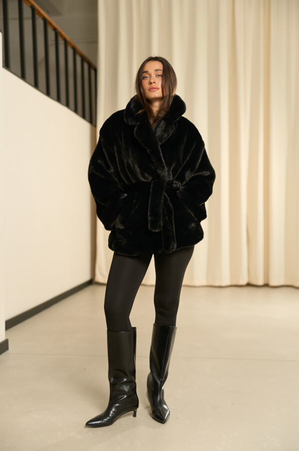 Шубка з екохутра (норка) Fierra Чорна